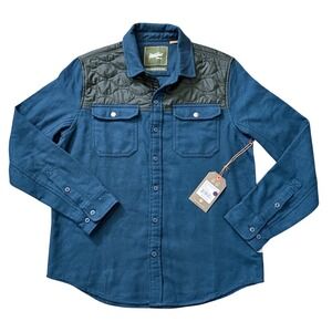 Howler Bros Quintana Quilted Flannel Shirt Station BlueMens Small 1253 NWT BB29